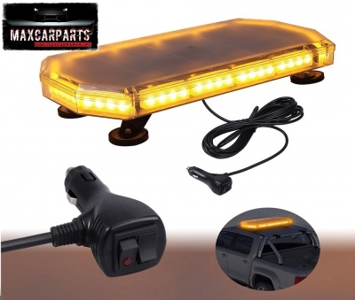 Luz de sinalização amarela LED para veículos com cabo e ventosas