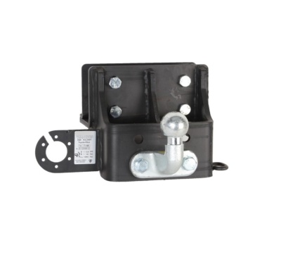 Engate de reboque metálico preto com bola prateada