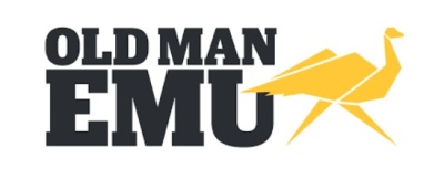 Logótipo 'OLD MAN EMU' com um emu amarelo estilizado
