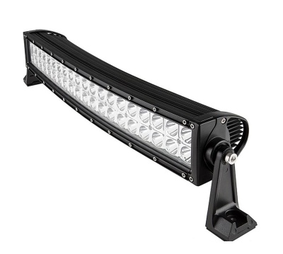 Barra de luz LED curva preta com suporte, fundo branco