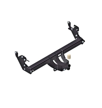 Reboque para carro em metal preto com suporte central e pino esférico