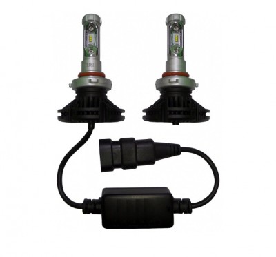 Conjunto de lâmpadas LED para faróis automóvel com cabo e conector preto