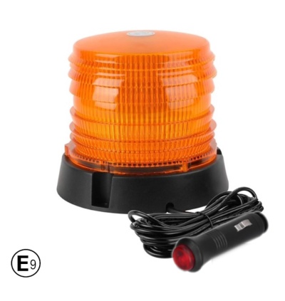 Luz de emergência ou aviso laranja com cabo e base preta