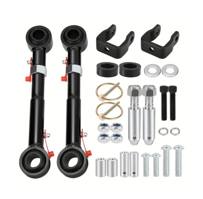 Conjunto de peças metálicas pretas e prateadas em fundo branco