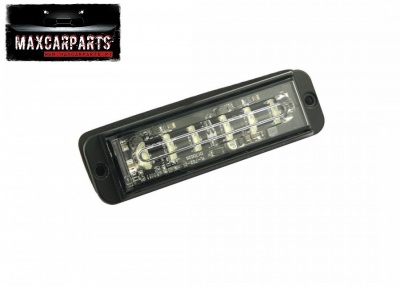 Luz LED retangular com corpo preto e cobertura transparente