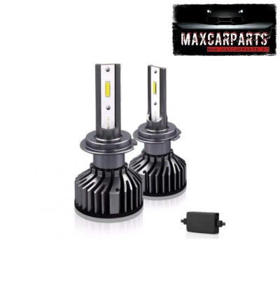 Par de lâmpadas LED automóvel com dissipador e logo MAXCARPARTS
