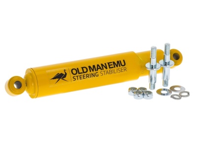 Amortecedor amarelo OLD MAN EMU STEERING STABILISER com acessórios metálicos