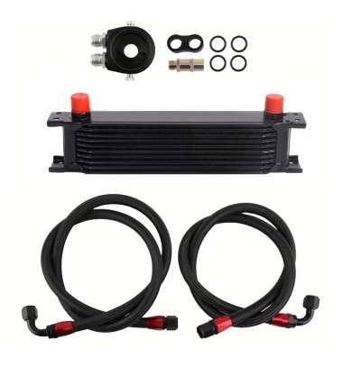 Componentes para sistema de arrefecimento automóvel, radiador preto, mangueiras, anéis e conexões