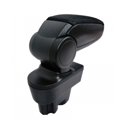 Apoio de braço para automóvel preto em plástico e tecido