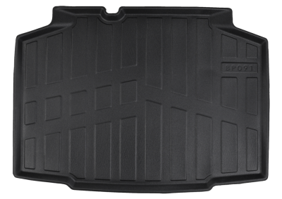 Tapete de automóvel preto com padrão geométrico e inscrição BP091