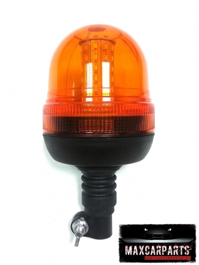 Luz sinalizadora de alerta laranja para veículos com suporte preto