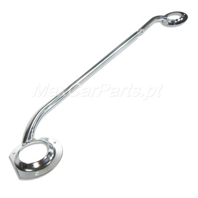 Barra metálica cromada com bases parafusáveis para suporte