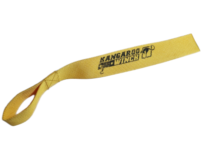 Alça amarela de material sintético com texto preto KANGAROO e logótipo