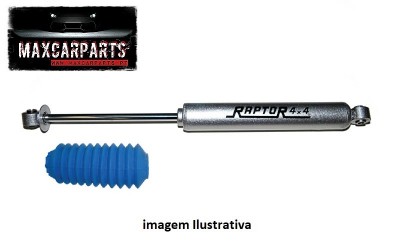 Amortecedor prateado RAPTOR 4x4 com capa azul em fundo branco