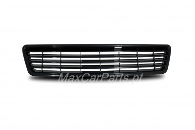 Grelha dianteira preta para automóvel com barras horizontais e texto MaxCarParts.pt