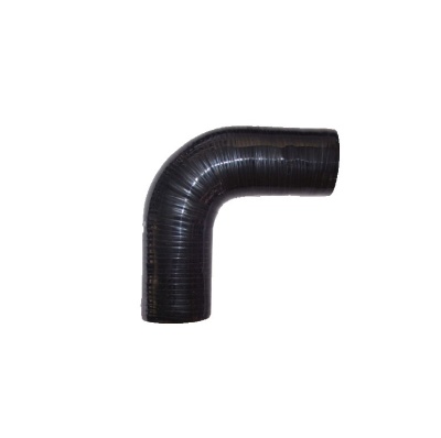 Manga de tubo preta em forma de cotovelo sobre fundo branco