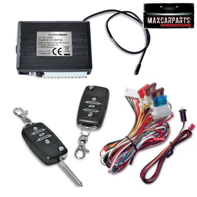 Kit controle remoto carro com chaves, fios coloridos e caixa preta