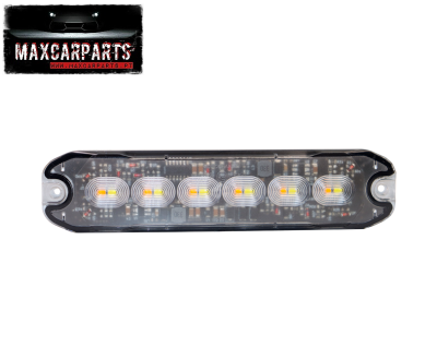 Luz LED retangular preta com seis LEDs