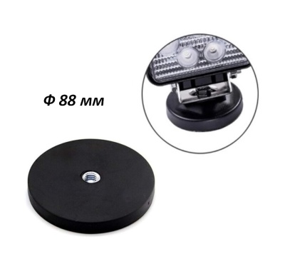 Disco redondo preto com rosca e luz LED