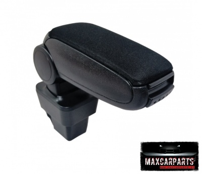 Apoio de braço preto para carro com base de plástico e logotipo MAXCARPARTS