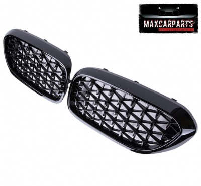 Conjunto de duas grades frontais pretas para automóvel