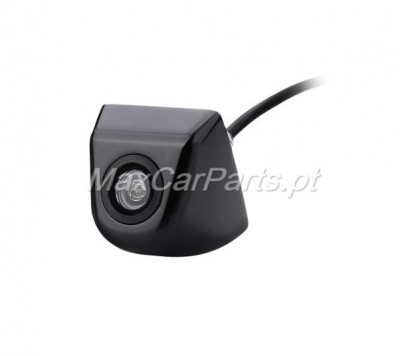 Câmara de estacionamento preta para carro com lente circular e cabo