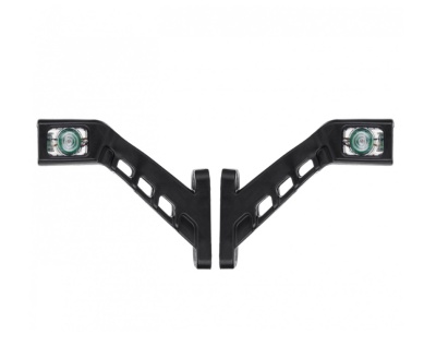 Par de suportes pretos com nível de bolha verde