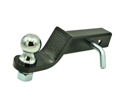 Engate de reboque metálico preto com bola cromada