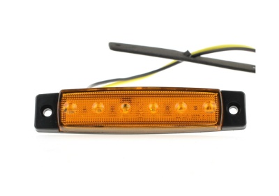 Luz indicadora retangular âmbar com LEDS e fios