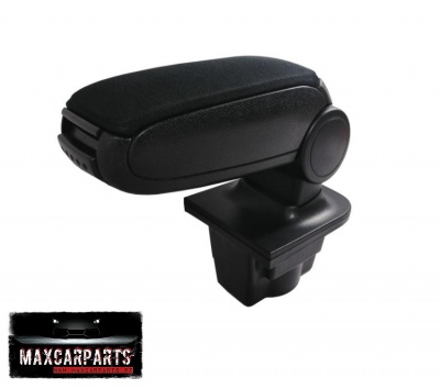 Apoio de braço preto para carro com base em plástico