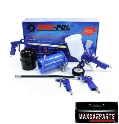 Kit de ferramentas ar comprimido MAN-POL com pistolas e mangueira azul