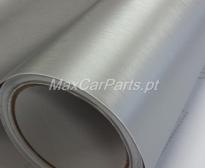 Rolo de vinil autocolante cinza metálico liso com brilho