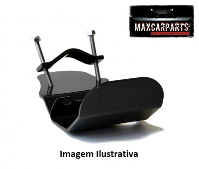 Suporte de metal preto com parafusos e porcas para montagem