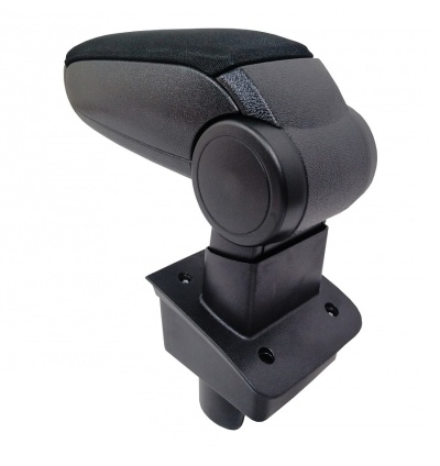 Apoio de braço preto para automóvel com superfície estofada e base em plástico