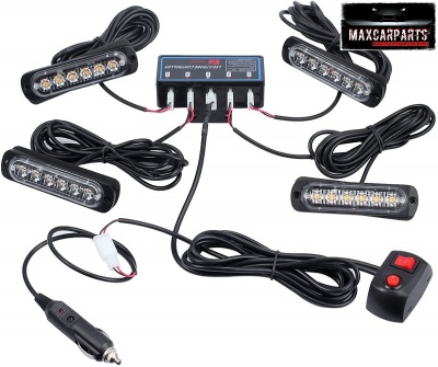Conjunto de luzes LED para automóveis com controlador e comando