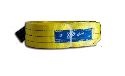 Correia de amarração amarela com etiqueta azul