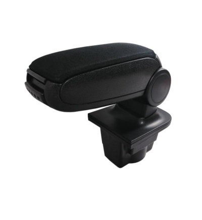 Apoio de braço para carro preto com base de plástico e superfície acolchoada