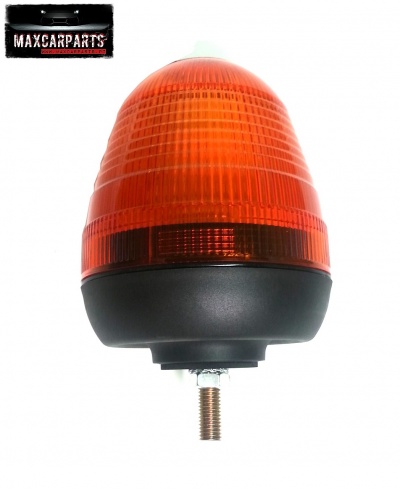 Sinalizador luminoso automotivo laranja com base preta e parafuso de fixação