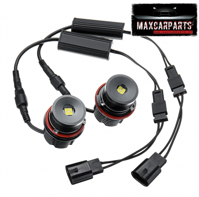 Duas luzes LED automóvel com conectores e logótipo MAXCARPARTS