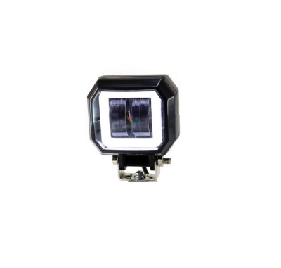 Farol quadrado preto com suporte metálico ajustável