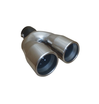 Tubagem de escape dupla em metal cromado para automóveis
