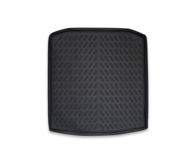 Tapete porta mala preto retangular de borracha com textura antiderrapante