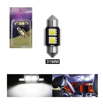 Lâmpada LED automóvel 31MM com dois emissores de luz