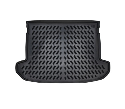 Tapete de borracha preto para porta de carro com padrão de ranhuras oblíquas