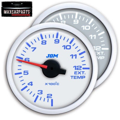 dois medidores redondos de temperatura com ponteiros vermelhos e fundo branco e cinza