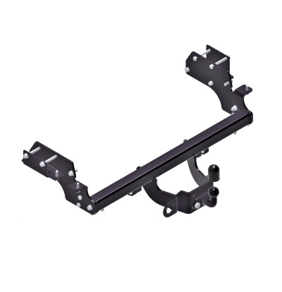 Engate de reboque preto metálico com esferas