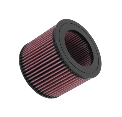 Filtro de ar cónico vermelho com bordas pretas