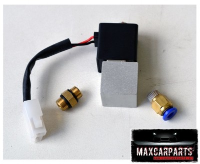 Conjunto de válvula solenoide com conectores e adaptadores metálicos e logótipo MAXCARPARTS