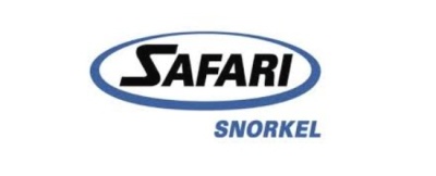 Logótipo da marca SAFARI com texto SNORKEL em fundo branco
