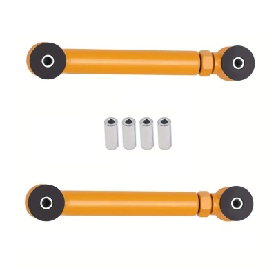 Conjunto de barras amarelas com espaçadores prateados